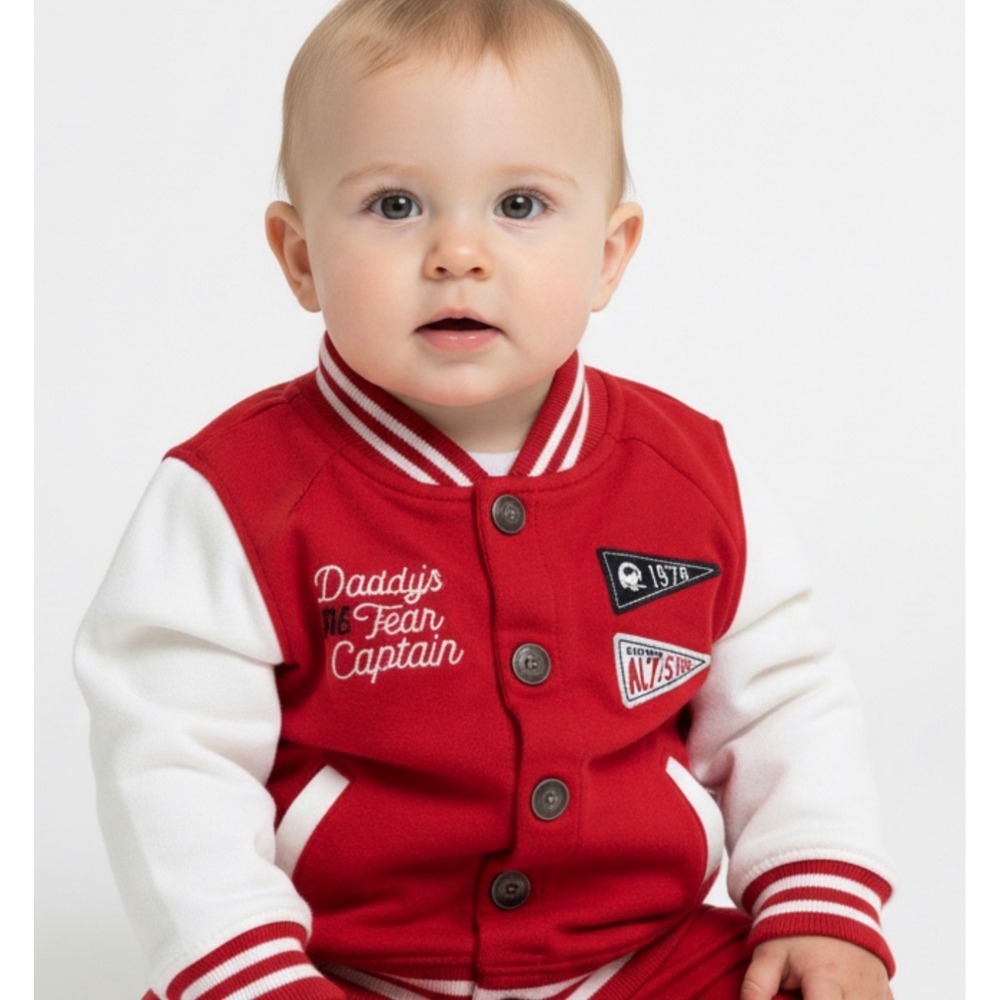 Carters Baby Boys Red Varsity Letterman Jacket Team Captain‎ 9 Months